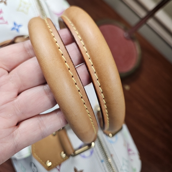 Auth Louis Vuitton Speedy 30 Multicolor White Satchel Handbag - Picture 5 of 15